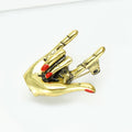 Gold Tone Alloy Hand Gesture Brooch For Unisex Lapel Decoration view 2