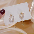 Star Moon Stud Earrings With Micro Paved Full Zircon Fairy College Style Earrings For Women view 3