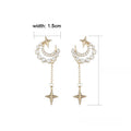 Star Moon Stud Earrings With Micro Paved Full Zircon Fairy College Style Earrings For Women view 5