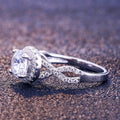Copper Platinum Plated Cubic Zirconia Ring For Women Hot Selling Wedding Jewelry view 2