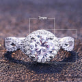 Copper Platinum Plated Cubic Zirconia Ring For Women Hot Selling Wedding Jewelry view 5