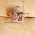 Imitation Natural Citrine Women Ring 8x10mm Main Stone Yellow Diamond Style Jewelry view 5
