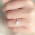 Classic Six Prong Zircon Engagement Ring With Eight Hearts Eight Arrows Cut, Wedding Proposal Jewelry view 4