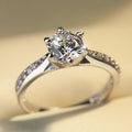 Classic Six Prong Zircon Engagement Ring With Eight Hearts Eight Arrows Cut, Wedding Proposal Jewelry view 2