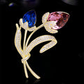 Alloy Zircon Flower Brooch Pin For Coats And Cardigans view 2