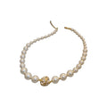 French Vintage Metal Pearl Round Ball Rhinestone Choker Necklace For Women Fashion OL Collarbone Jewelry view 5