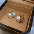 Style Alloy Double Sided Pearl Circle Earrings Vintage Minimalist Geometric Ear Cuffs view 4