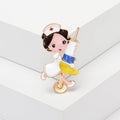Alloy Enamel Nurse Girl Brooch Pin For Cartoon Clothing Decoration view 2