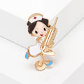 Alloy Enamel Nurse Girl Brooch Pin For Cartoon Clothing Decoration view 6