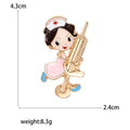 Alloy Enamel Nurse Girl Brooch Pin For Cartoon Clothing Decoration view 5