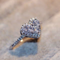 Light Luxury Heart Shaped Zircon Engagement Ring Korean Japanese Style High Quality Jewelry view 3