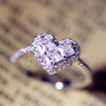 Light Luxury Heart Shaped Zircon Engagement Ring Korean Japanese Style High Quality Jewelry view 1