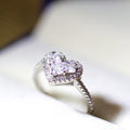 Light Luxury Heart Shaped Zircon Engagement Ring Korean Japanese Style High Quality Jewelry view 2