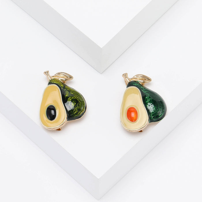 Alloy Rhinestone Avocado Brooch Pin For Suits And Scarves