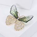 Alloy Crystal Butterfly Brooch Elegant Lapel Pin For Coats view 3