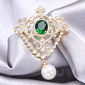 Alloy Zircon Medal Brooch Vintage Court Style Clothing Accessory view 4