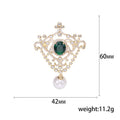 Alloy Zircon Medal Brooch Vintage Court Style Clothing Accessory view 5
