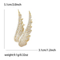 Copper Zircon Wing Brooch Pin For Suit And Sweater Decoration view 5