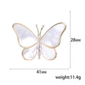 Alloy Zircon Shell Butterfly Brooch Pin For Elegant Clothing view 5