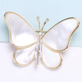 Alloy Zircon Shell Butterfly Brooch Pin For Elegant Clothing view 3