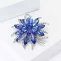 Alloy Crystal Flower Brooch Pin For Women's Coat And Suit Decoration view 3