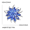Alloy Crystal Flower Brooch Pin For Women's Coat And Suit Decoration view 4
