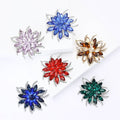 Alloy Crystal Flower Brooch Pin For Women's Coat And Suit Decoration view 1
