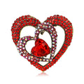 Alloy Rhinestone Hollow Heart Brooch Pin For Suits And Sweaters view 5