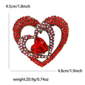 Alloy Rhinestone Hollow Heart Brooch Pin For Suits And Sweaters view 4