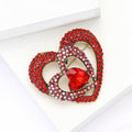 Alloy Rhinestone Hollow Heart Brooch Pin For Suits And Sweaters view 3