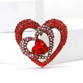 Alloy Rhinestone Hollow Heart Brooch Pin For Suits And Sweaters view 1