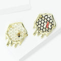 Alloy Bee Honeycomb Brooch Pin For Sweaters And Scarves view 3