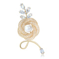 Alloy Pearl Hollow Flower Brooch With Rhinestones For Cardigan Decor view 1
