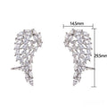 Angel Wing AAA Zircon Ear Cuffs For Women, High Quality Elegant Shaped Clip On Earrings Jewelry view 5