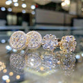 Women's Flower Zircon Stud Earrings Versatile Fashion Floral Ear Jewelry For view 2