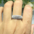 Simulated Moissanite Full Pave Micro Inlaid High Carbon Diamond Women's Ring view 4