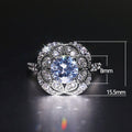 Fashion Ethnic Vintage Blooming Flower Zircon Ring Exquisite Floral Round Stone Ring For Women view 5