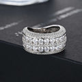 Light Luxury Double Layer Micro Pave Full Zircon Ring For Opening Ceremony Fashion Hand Jewelry view 2