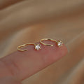 Korean Style Micro Pave Zircon Alloy Geometric Ear Hook Earrings for Women view 2