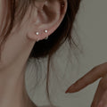 Korean Style Micro Pave Zircon Alloy Geometric Ear Hook Earrings for Women view 3