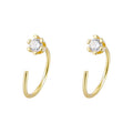 Korean Style Micro Pave Zircon Alloy Geometric Ear Hook Earrings for Women view 5