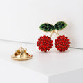 Alloy Enamel Cherry Fruit Brooch Pin For Clothing Decoration view 2