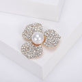 Alloy Rhinestone Three Petal Flower Brooch Pin For Clothing Accessories view 2