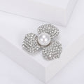 Alloy Rhinestone Three Petal Flower Brooch Pin For Clothing Accessories view 5