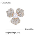 Alloy Rhinestone Three Petal Flower Brooch Pin For Clothing Accessories view 6
