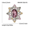 Alloy Crystal Oversized Luxury Brooch For Statement Apparel Decoration view 5
