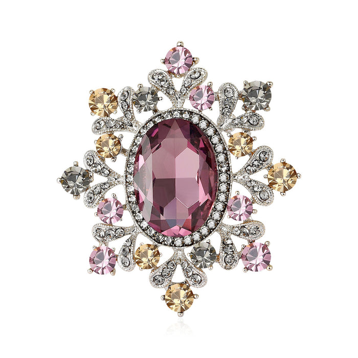 Alloy Crystal Oversized Luxury Brooch For Statement Apparel Decoration