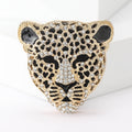 Alloy Rhinestone Leopard Head Brooch Pin For Vintage Animal Accessories view 2