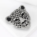 Alloy Rhinestone Leopard Head Brooch Pin For Vintage Animal Accessories view 3