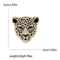 Alloy Rhinestone Leopard Head Brooch Pin For Vintage Animal Accessories view 6